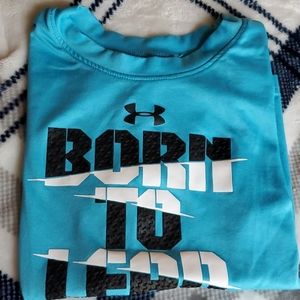 Underarmour Blue Tire Print Shirt boy sz3